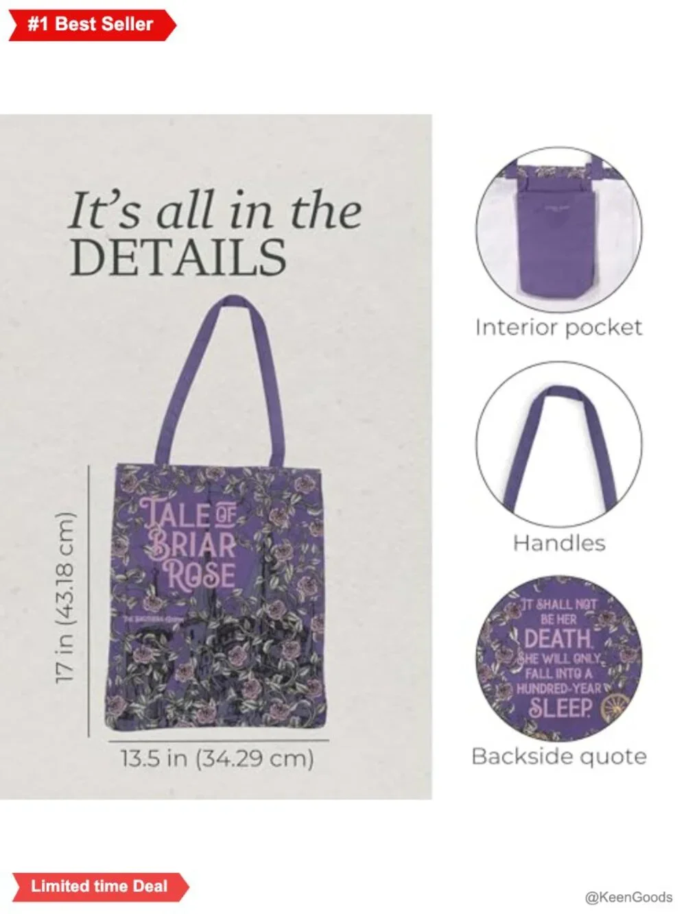 Canvas Tote Bag Book Lovers Reusable Foldable Bookish Work Grocery